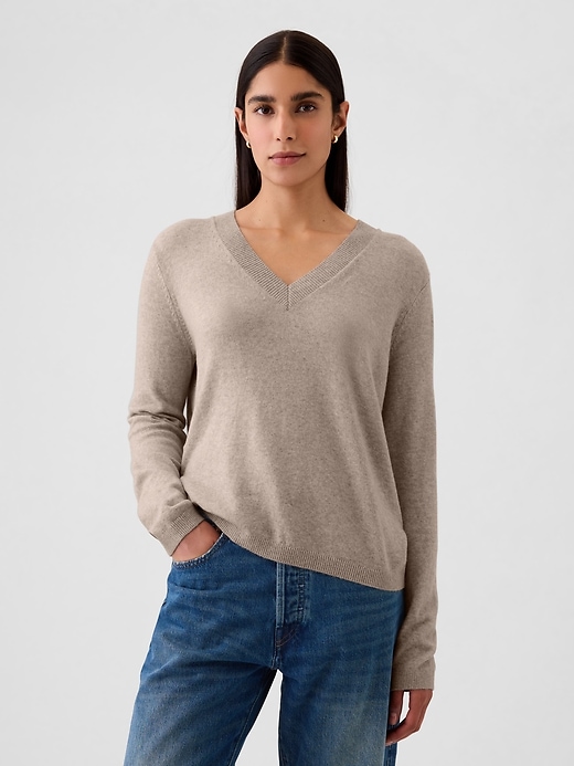 Image number 1 showing, CashSoft V-Neck Sweater