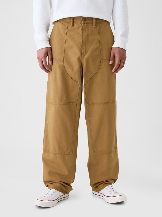 Image number 2 showing, Double-Knee Canvas Utility Baggy Jeans