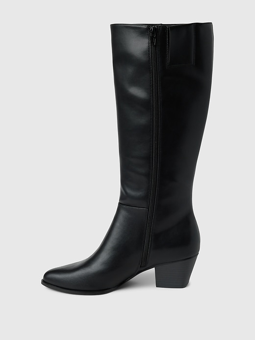 Image number 5 showing, Vegan Leather Tall Heeled Boots