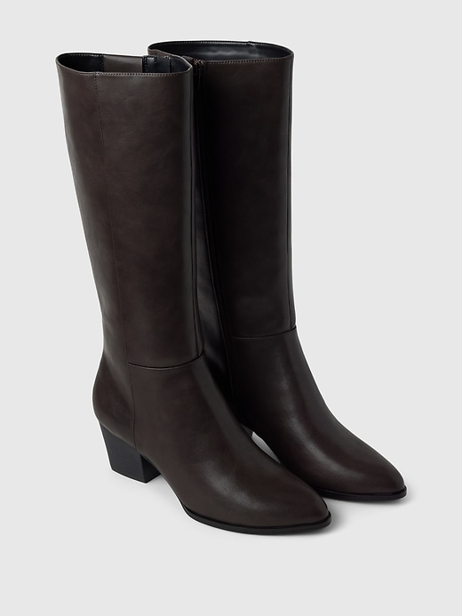 Image number 2 showing, Vegan Leather Tall Heeled Boots