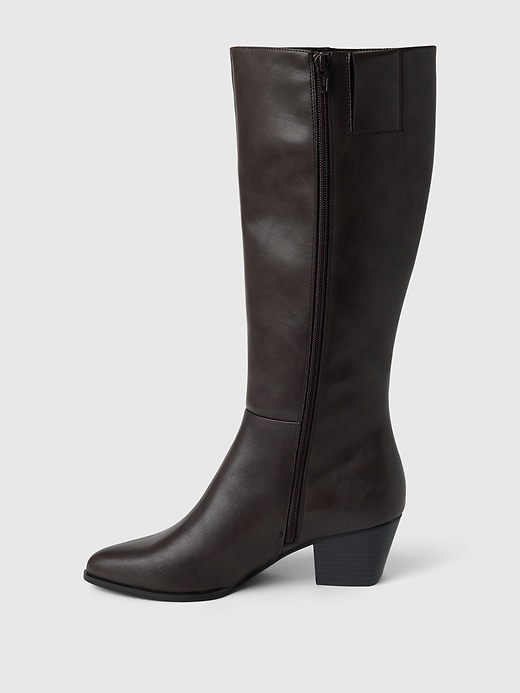 Image number 5 showing, Vegan Leather Tall Heeled Boots