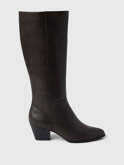 Image number 1 showing, Vegan Leather Tall Heeled Boots