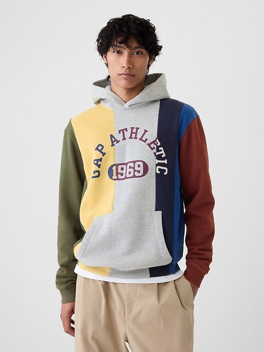 Image number 1 showing, Colorblock Athletic Logo Hoodie