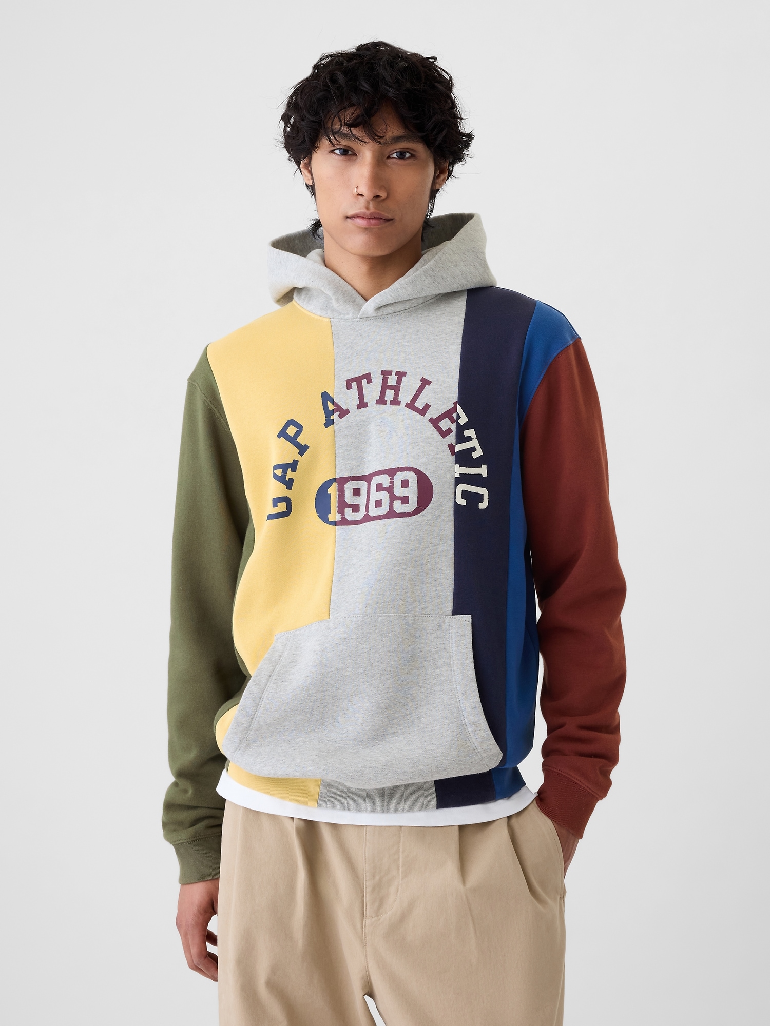 Colorblock Athletic Logo Hoodie Gap