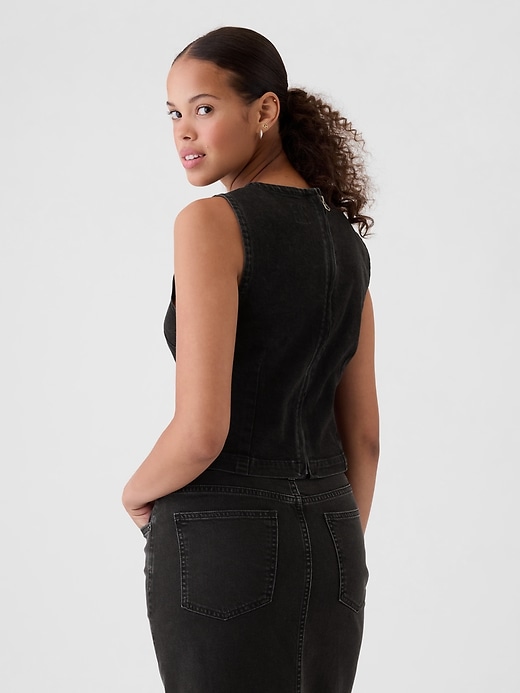 Image number 2 showing, Cropped Denim Shell Tank Top