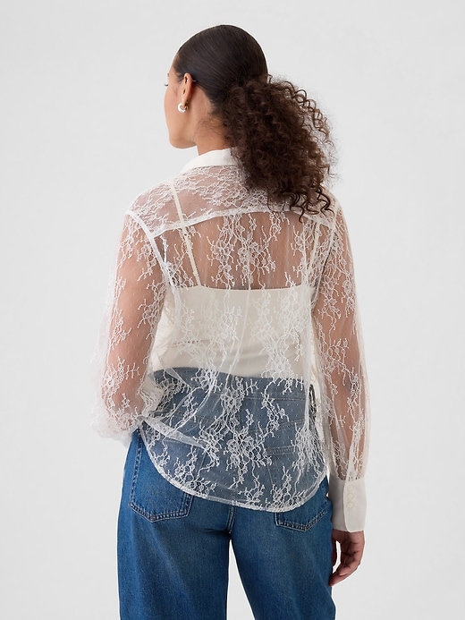 Image number 2 showing, Sheer Lace Classic Shirt