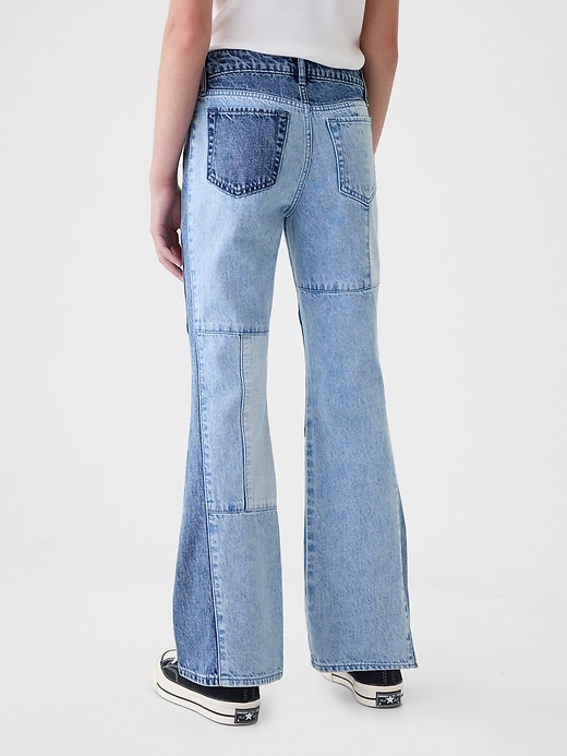 Image number 3 showing, Kids High Rise Patchwork '70s Flare Jeans