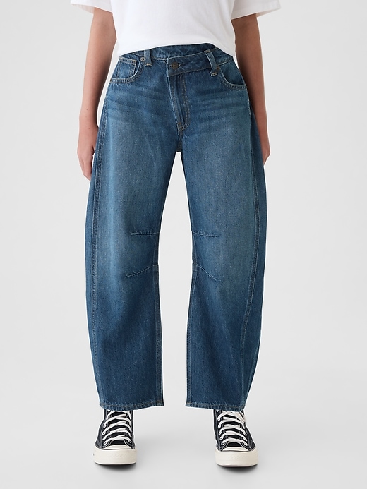 Image number 2 showing, Kids Mid Rise Crossover Horseshoe Jeans