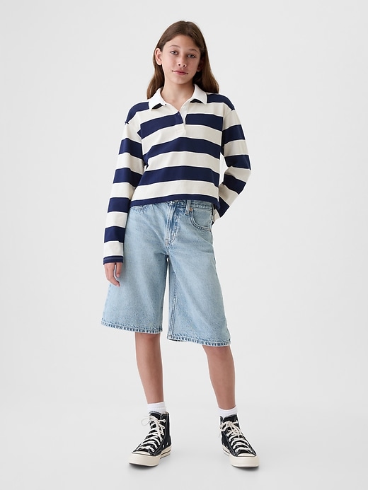 Image number 1 showing, Kids Mid Rise Longline Denim Shorts