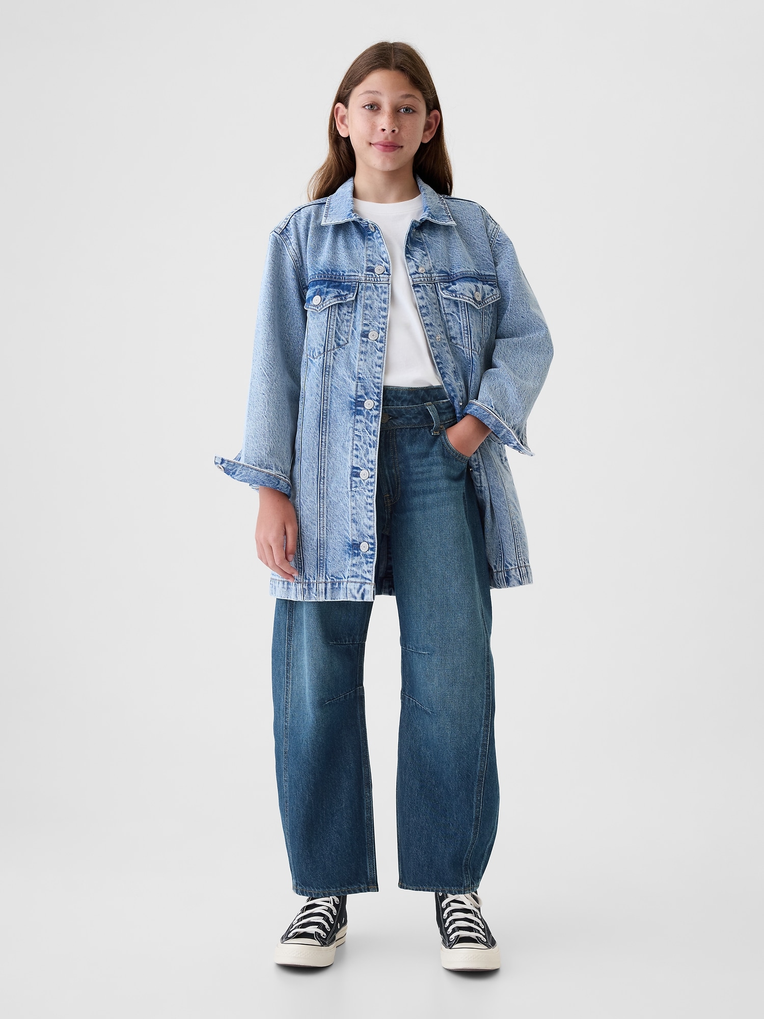 Kids Mid Rise Crossover Horseshoe Jeans
