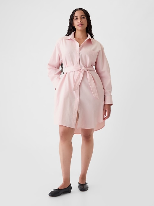 Image number 5 showing, Organic Cotton Oxford Mini Shirtdress