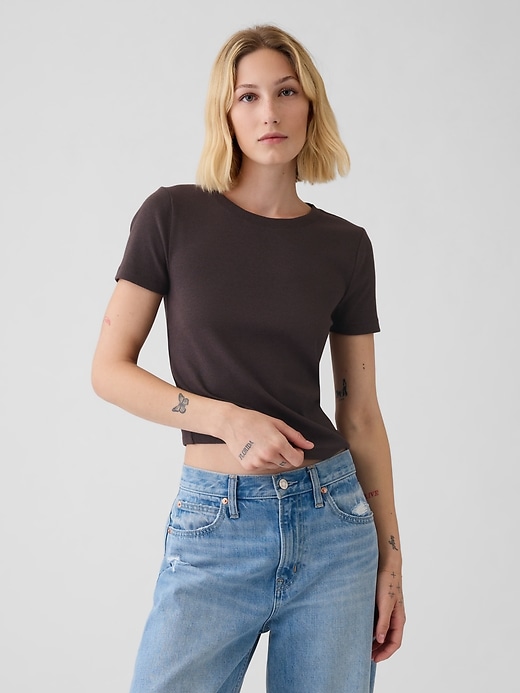 Image number 1 showing, Modern Rib Cropped T-Shirt