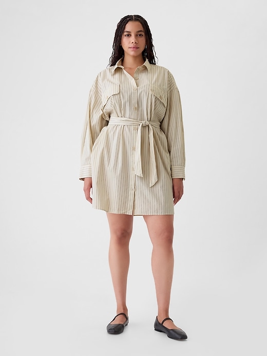 Image number 5 showing, Organic Cotton Striped Mini Shirtdress