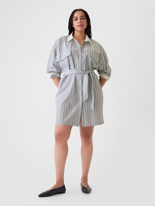 Image number 5 showing, Organic Cotton Striped Mini Shirtdress