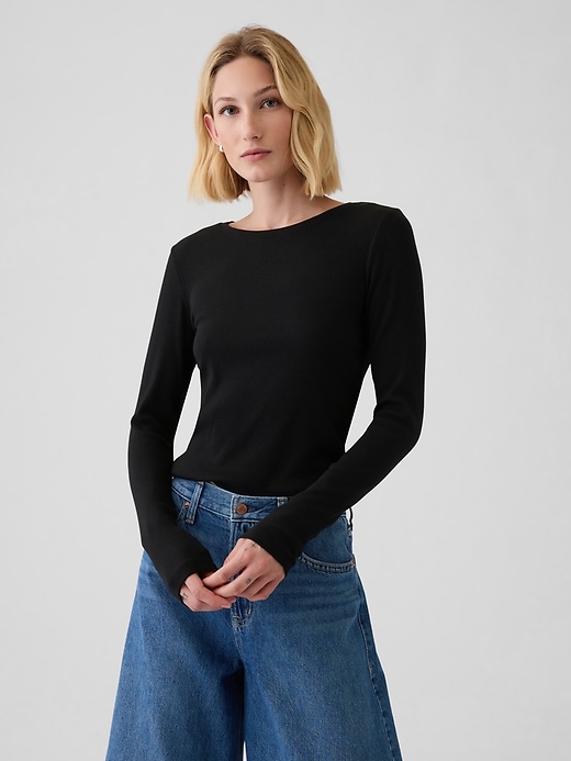 Image number 1 showing, Modern Rib Cropped T-Shirt