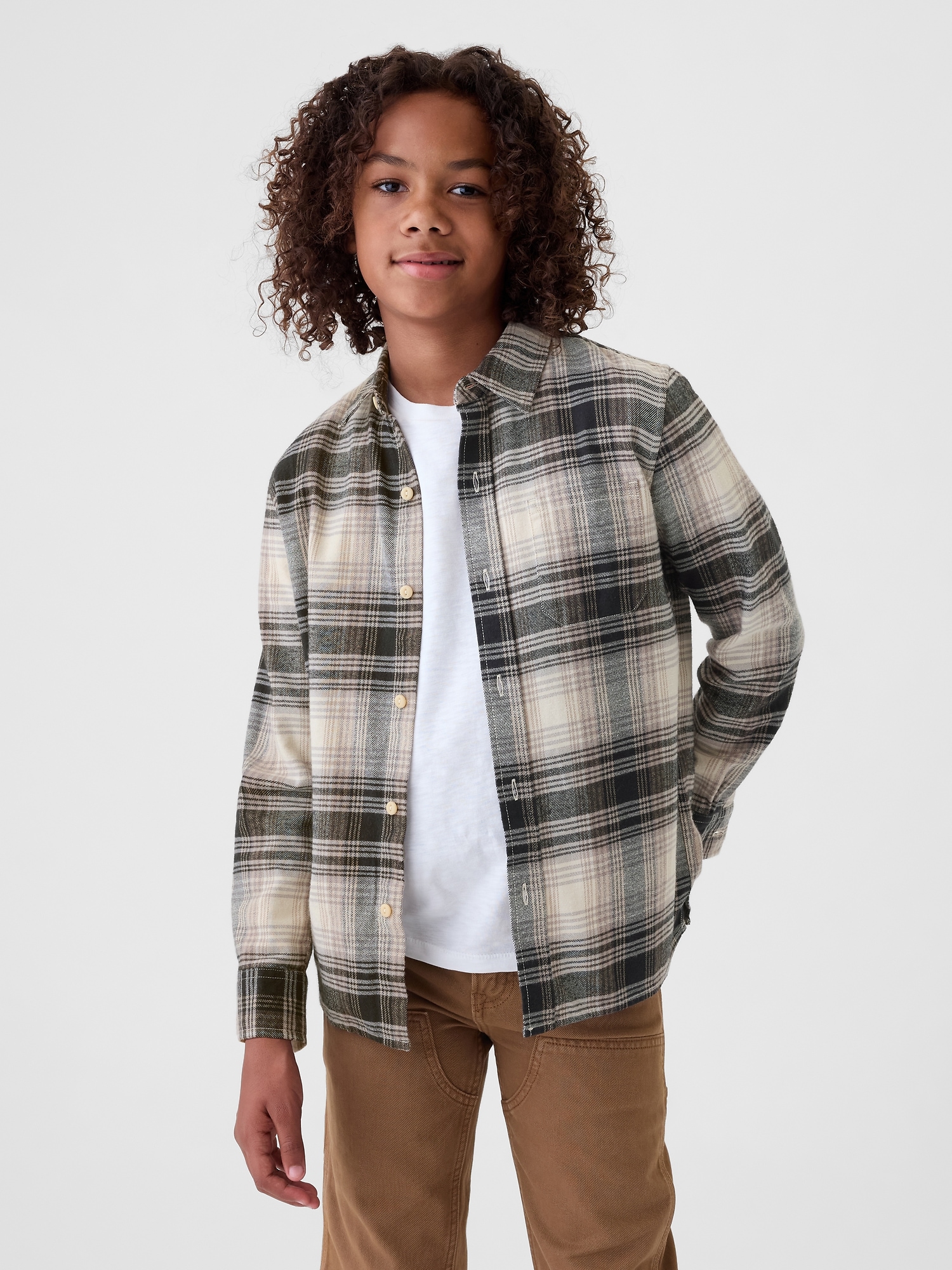 Kids Organic Cotton Flannel Shirt