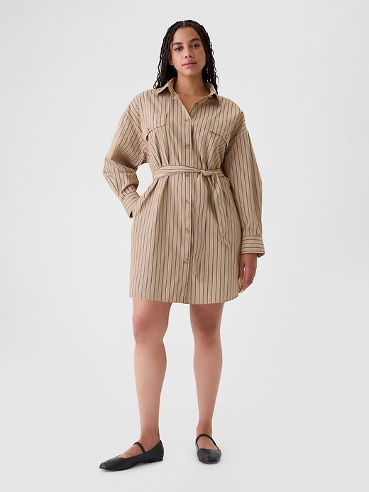 Image number 5 showing, Organic Cotton Striped Mini Shirtdress