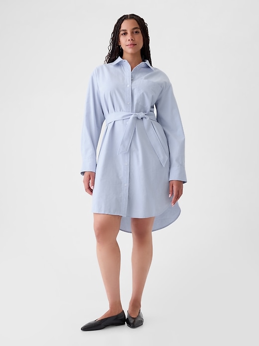 Image number 5 showing, Organic Cotton Oxford Mini Shirtdress