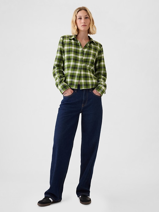 Image number 3 showing, Cropped Flannel Shirt