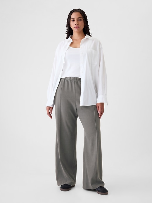 Image number 5 showing, Wide-Leg Seamed Pull-On Pants