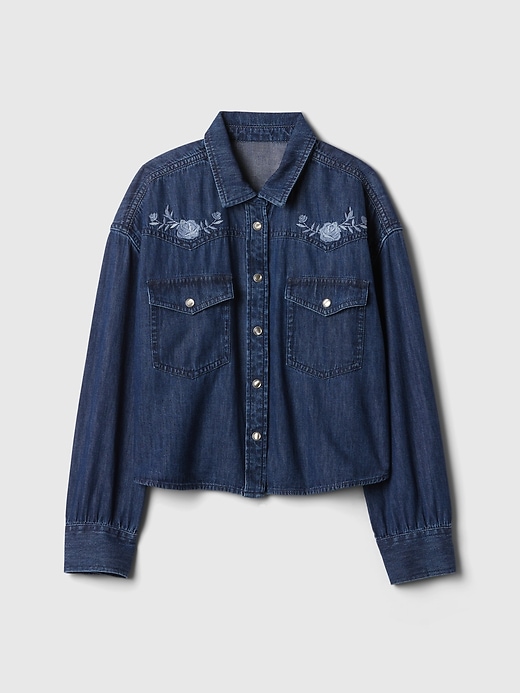 Image number 5 showing, Kids Oversized Denim Western Shirt