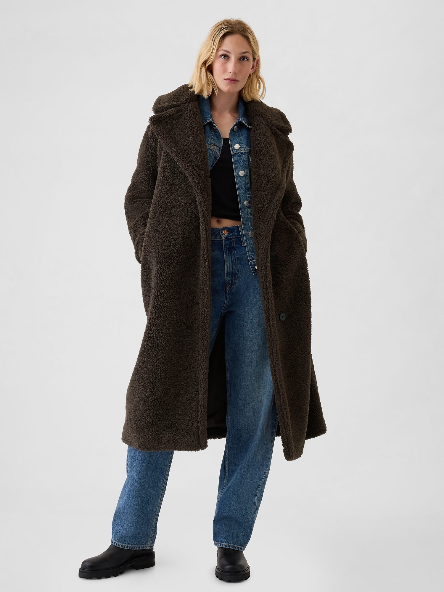 Gap sherpa coat on sale