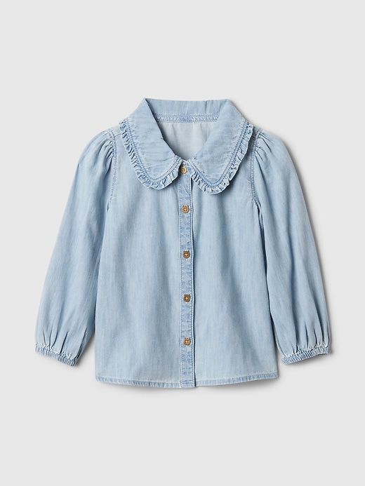 Image number 1 showing, babyGap Denim Ruffle Collar Shirt