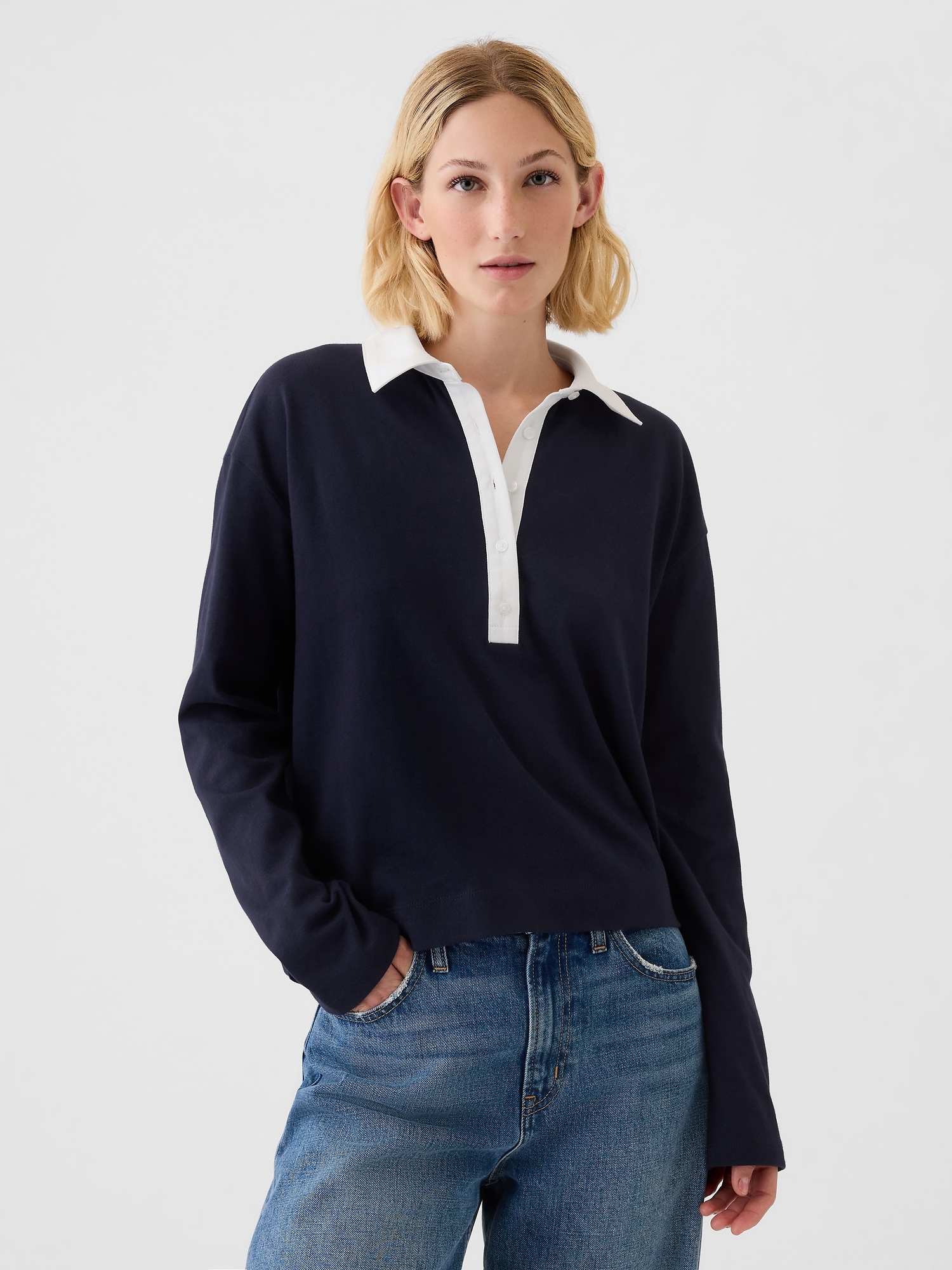 Cropped Rugby Polo Shirt Shirt