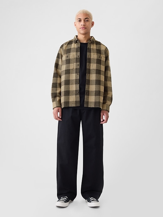 Image number 3 showing, Waffle-Knit Flannel Shirt