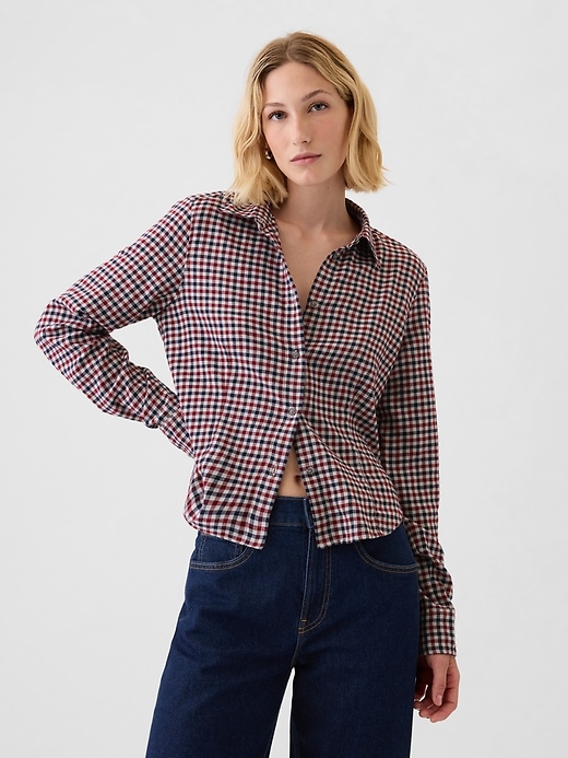 Image number 1 showing, Cropped Flannel Shirt