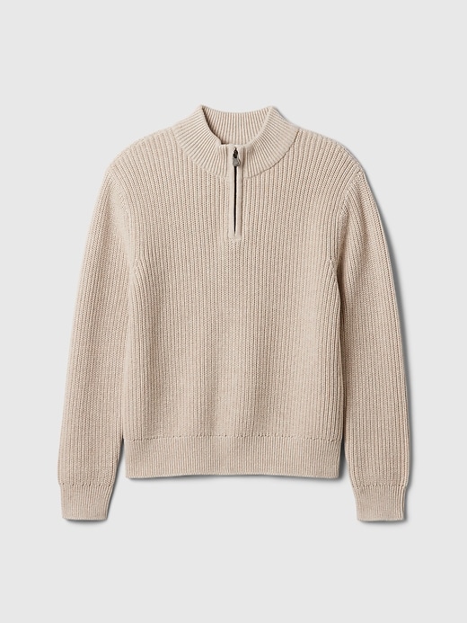 Image number 5 showing, Kids Shaker-Stitch Quarter-Zip Sweater