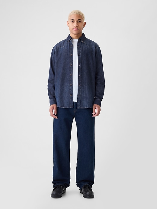 Image number 3 showing, GapHeritage Denim Western Shirt