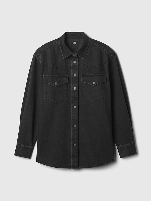 Image number 5 showing, Denim Western Shirt Jacket