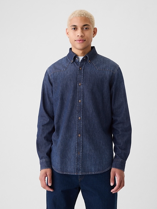 Image number 1 showing, GapHeritage Denim Western Shirt