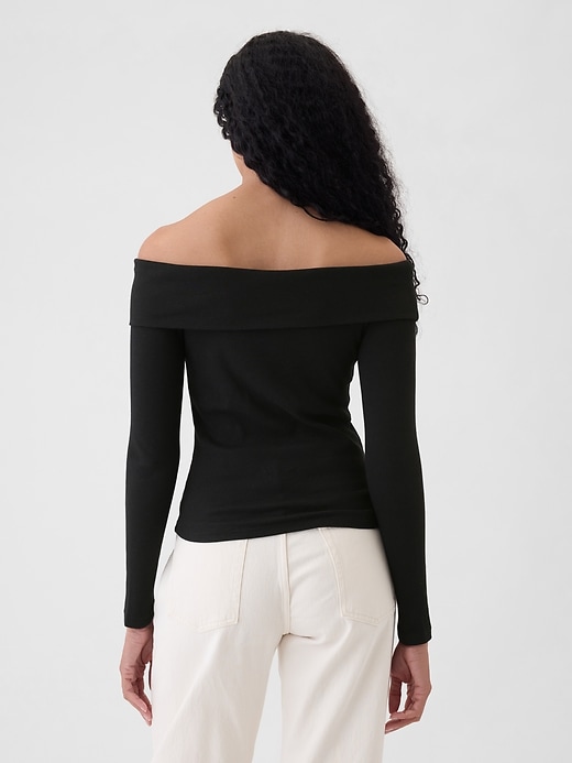 Image number 2 showing, Modern Rib Off-Shoulder Cropped Top