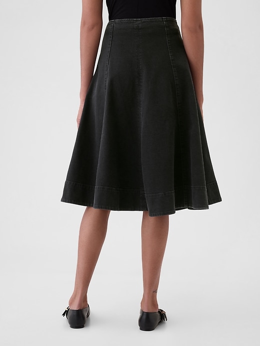 Image number 2 showing, Paneled Denim Midi Skirt