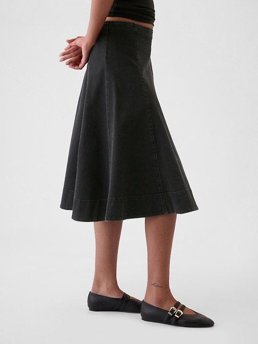 Image number 3 showing, Paneled Denim Midi Skirt