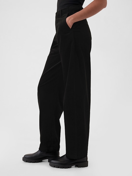 Image number 3 showing, High Rise Corduroy Tapered Ankle Trousers