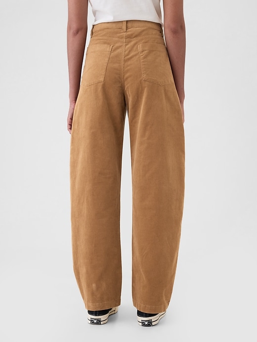 Image number 4 showing, High Rise Corduroy Tapered Ankle Trousers