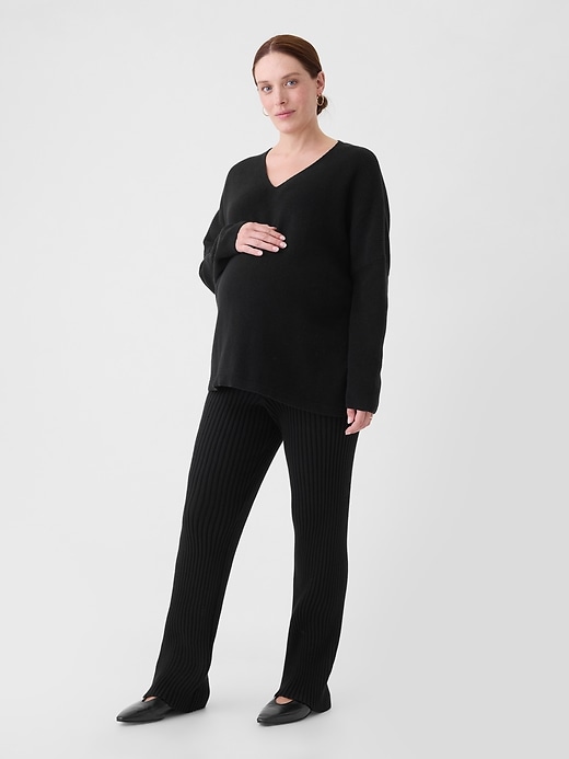 Image number 1 showing, Maternity V-Neck Sweater