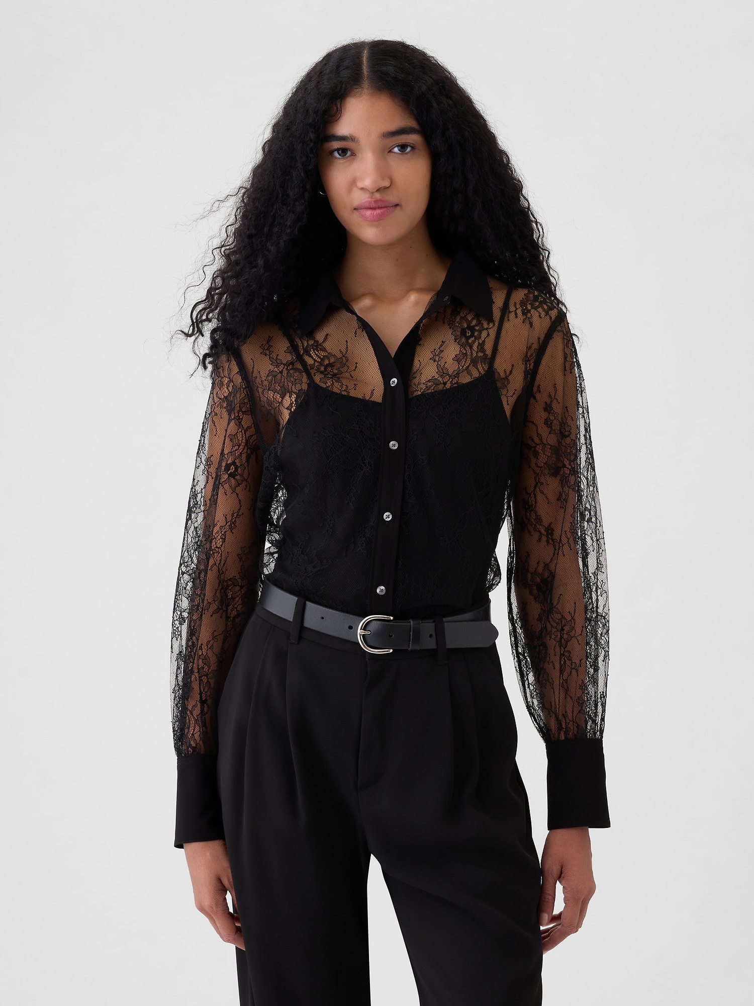 Sheer Lace Perfect Shirt