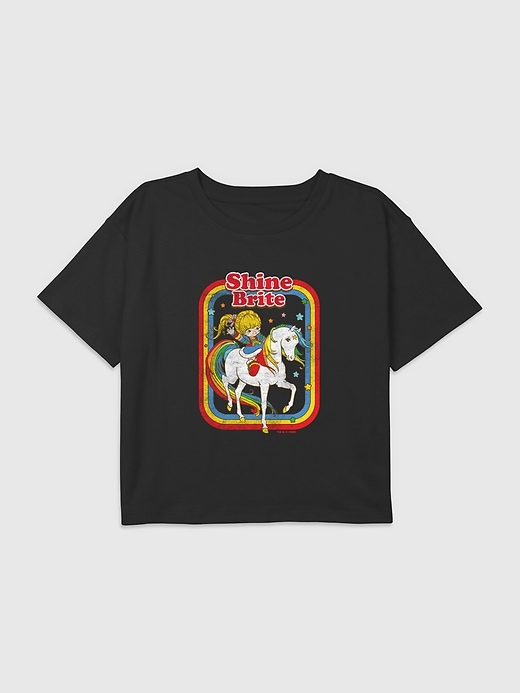 Image number 1 showing, Kids Rainbow Brite Unicorn Graphic Boxy Crop Tee