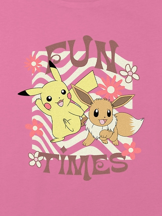 Image number 2 showing, Kids Pokemon Pikachu and Eevee Graphic Boxy Crop Tee