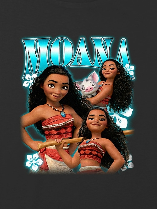 Image number 2 showing, Kids Moana Collage Graphic Boxy Crop Tee