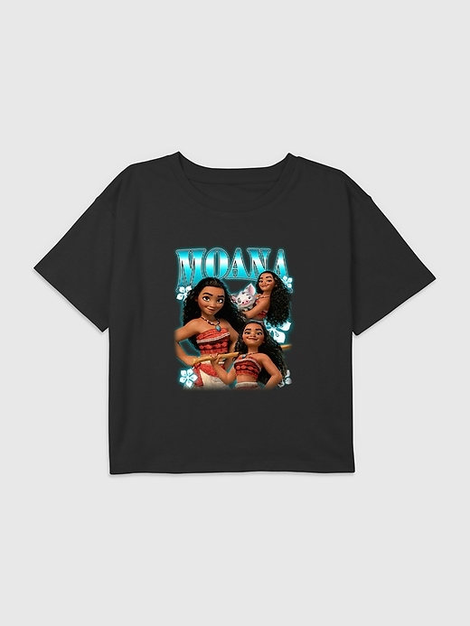 Image number 1 showing, Kids Moana Collage Graphic Boxy Crop Tee