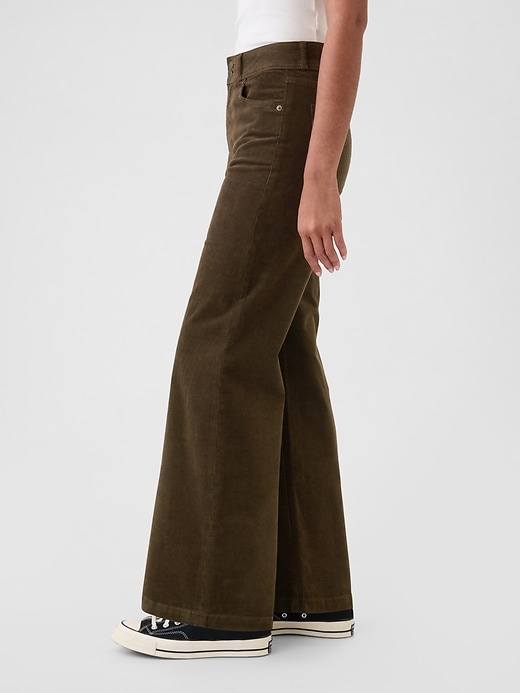 Image number 3 showing, High Rise Corduroy Stride Wide-Leg Pants