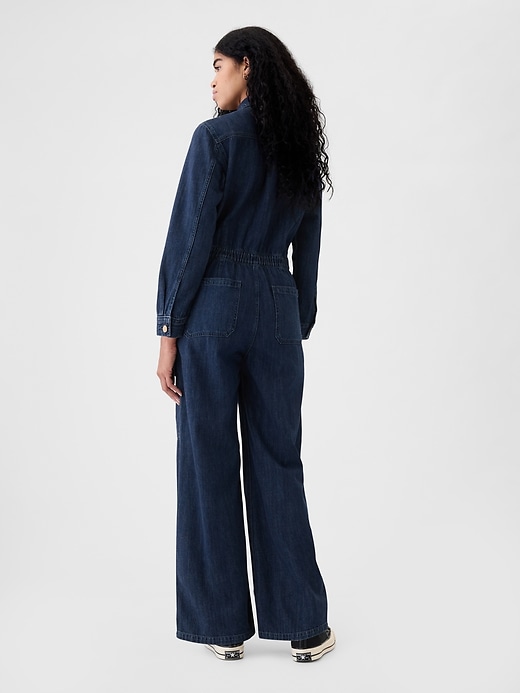 Image number 2 showing, Denim Cargo Jumpsuit