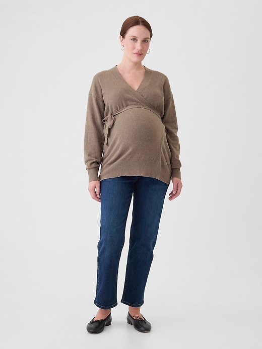 View large product image 1 of 1. Maternity CashSoft Wrap Sweater