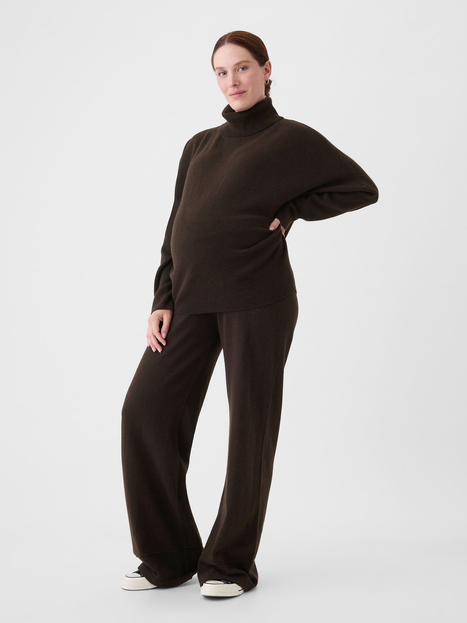 Maternity CashSoft Turtleneck Sweater - Brown