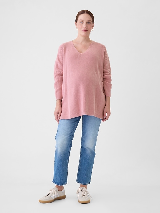 Image number 8 showing, Maternity V-Neck Sweater